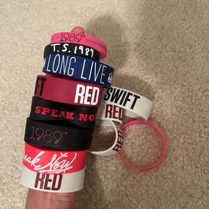Taylor Swift Red and Black Bracelet Set